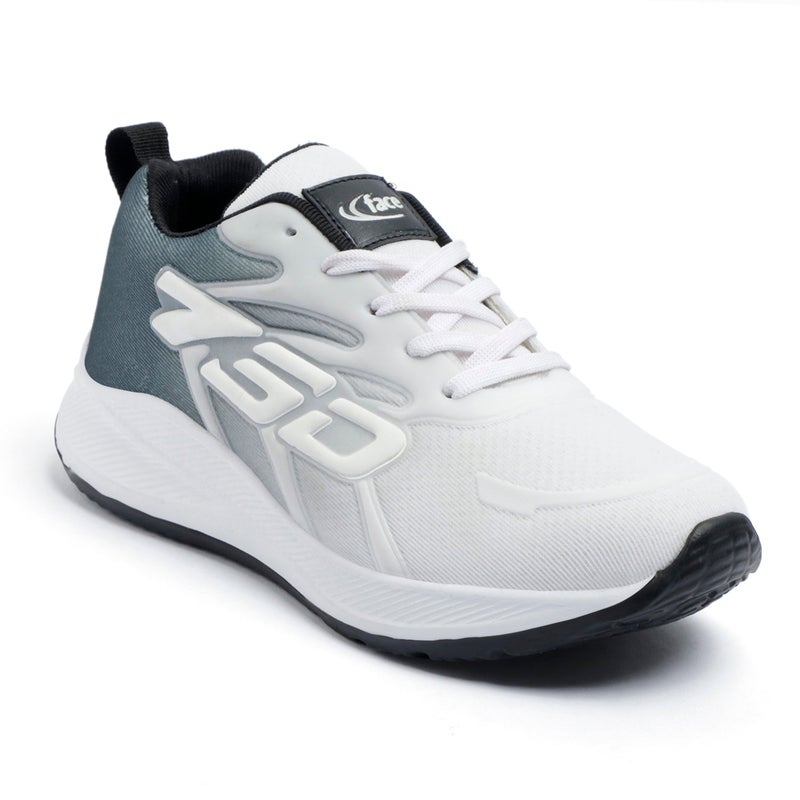 Face Men's Sneakers in White and Grey for Active Lifestyle - Image 5