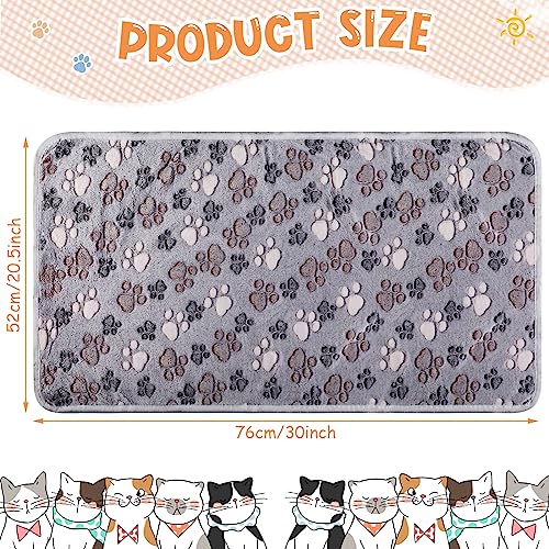 Tatuo 4 Pack Fleece Dog Blankets for Puppy Cats MultiSize Sleep Mat for Pet Guinea Pig Soft Washable Warm Crate Bed Puppy Teething Toys Print Pattern Blanket IndoorGray30 x 205 InchPaw - Image 3