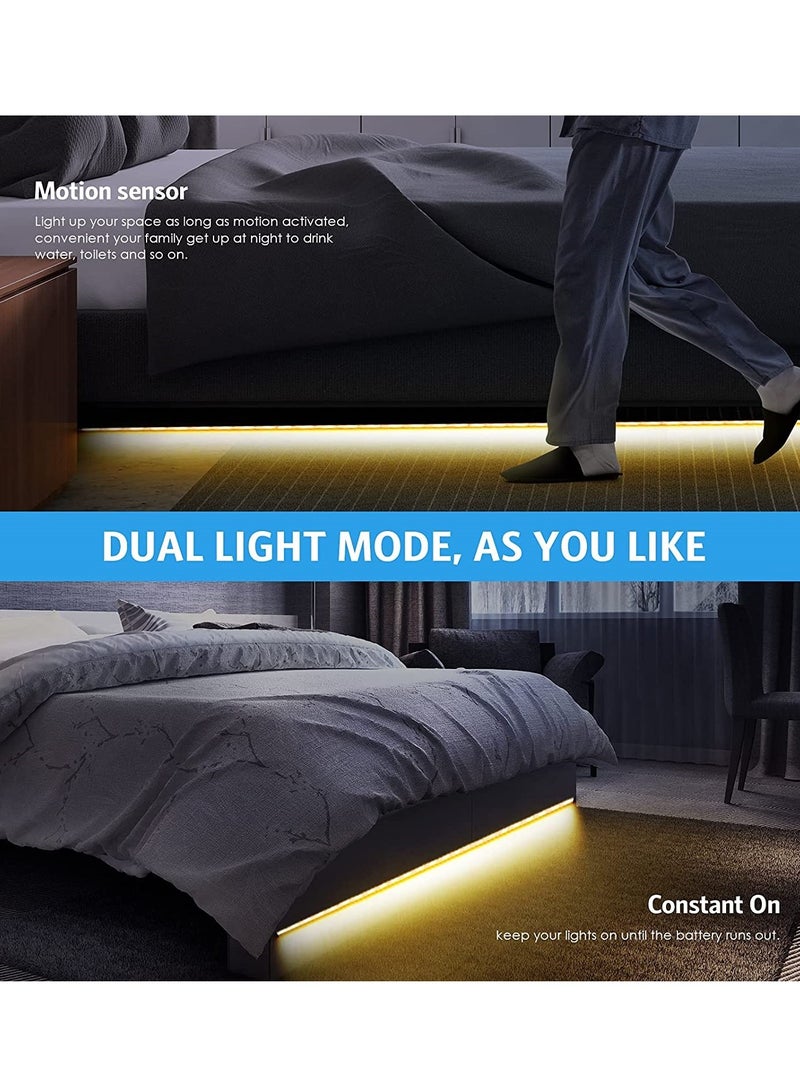 SYOSI LED Under Cabinet Lighting Motion Sensor 9.8Ft Bed Stairs Wardrobe Lamp Tape Waterproof DC 12V Motion Activated LED Waterproof Closet Night Strip Light Warm White 3M  - Image 3