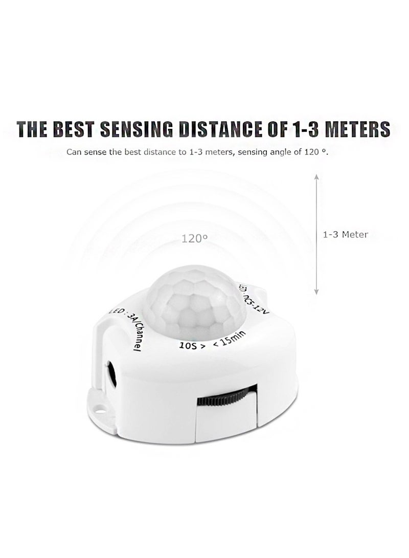 SYOSI LED Under Cabinet Lighting Motion Sensor 9.8Ft Bed Stairs Wardrobe Lamp Tape Waterproof DC 12V Motion Activated LED Waterproof Closet Night Strip Light Warm White 3M  - Image 4