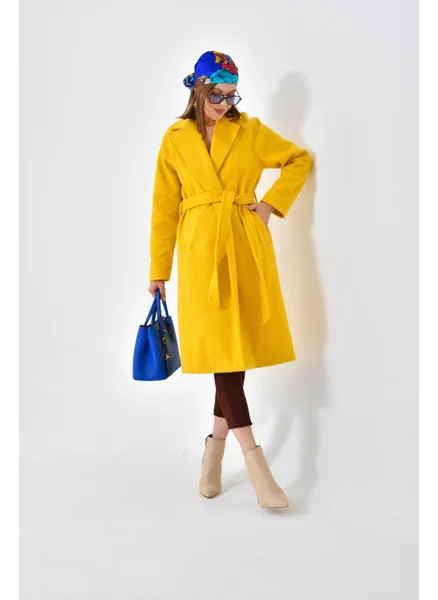 جارمي Ftz Women Women's Cashmere Coat Yellow
