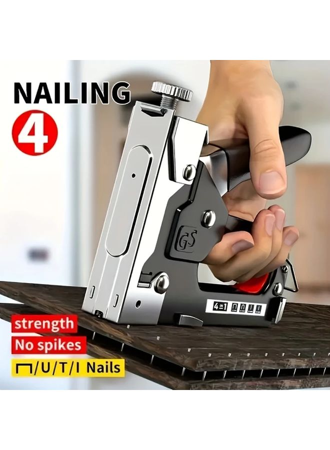 Black Heavy Duty Staple Gun Manual with Remover and 800 Staples for Upholstery Carpentry - Image 2