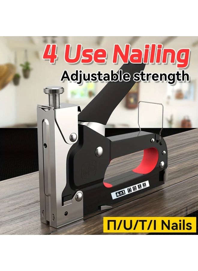 Black Heavy Duty Staple Gun Manual with Remover and 800 Staples for Upholstery Carpentry - Image 3