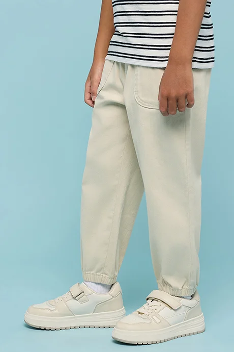 أر أند بي Solid Jogger Pants with Drawstring Waist