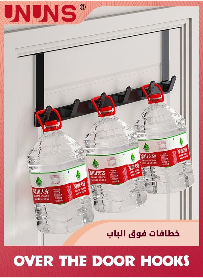 UNUNS خطافات فوق الباب، وخطافات تعليق الباب، ورفوف المناشف فوق الباب مع 5 خطافات معطف لتعليق الملابس والمناشف، وإكسسوارات الحمام، تناسب الباب السميك 1-3/4 بوصة  - Image 3