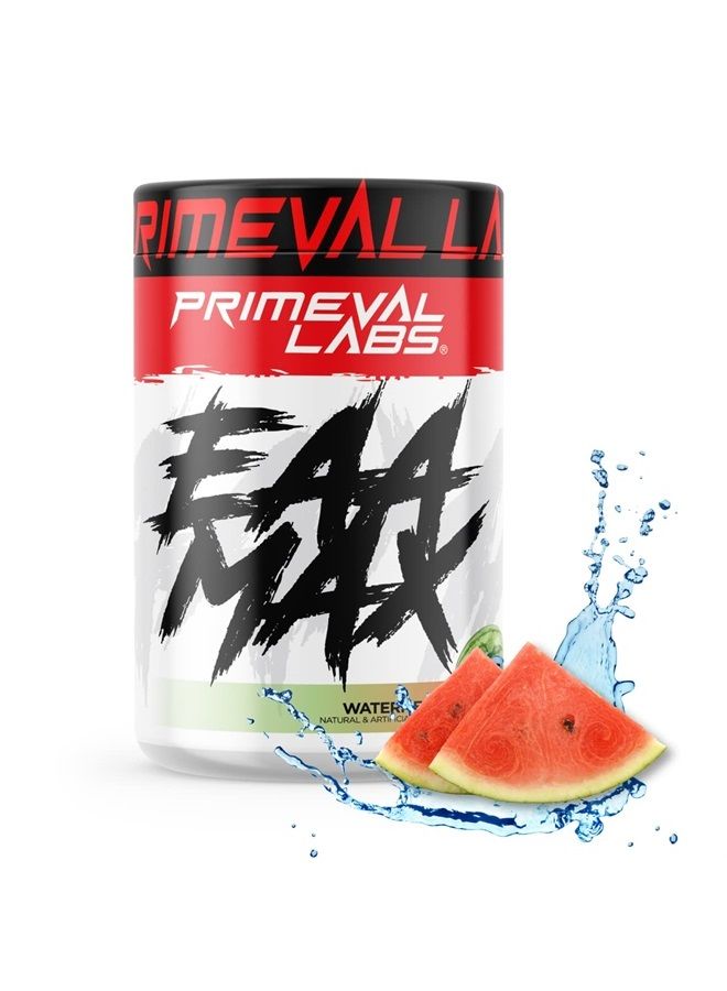 Primeval Labs EAA Max, BCAA Perfect Amino Acid Powder - Pre or Post Workout Muscle Recovery - BCAAs, EAAs, Electrolytes, Supports Hydration & Performance, Keto Friendly (Watermelon) - Image 1