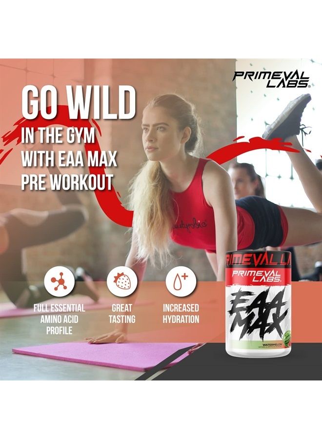 Primeval Labs EAA Max, BCAA Perfect Amino Acid Powder - Pre or Post Workout Muscle Recovery - BCAAs, EAAs, Electrolytes, Supports Hydration & Performance, Keto Friendly (Watermelon) - Image 2