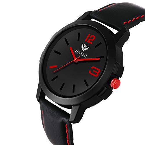 LORENZ Leather Cm-2044Wl-01 Men'S Analog Watch With Wallet Combo (Black) - Image 5