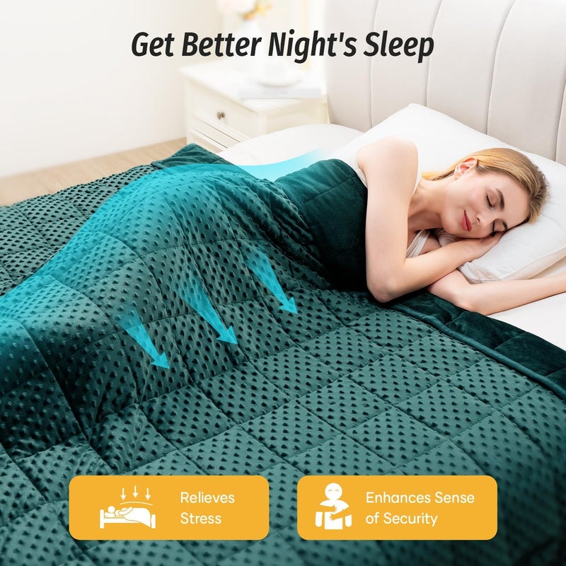 Wemore بطانية المبردة ذات الوزن 48 × 72 بوصة، 15 رطلاً، باللون الأزرق الرمادي الفاتح - Image 4