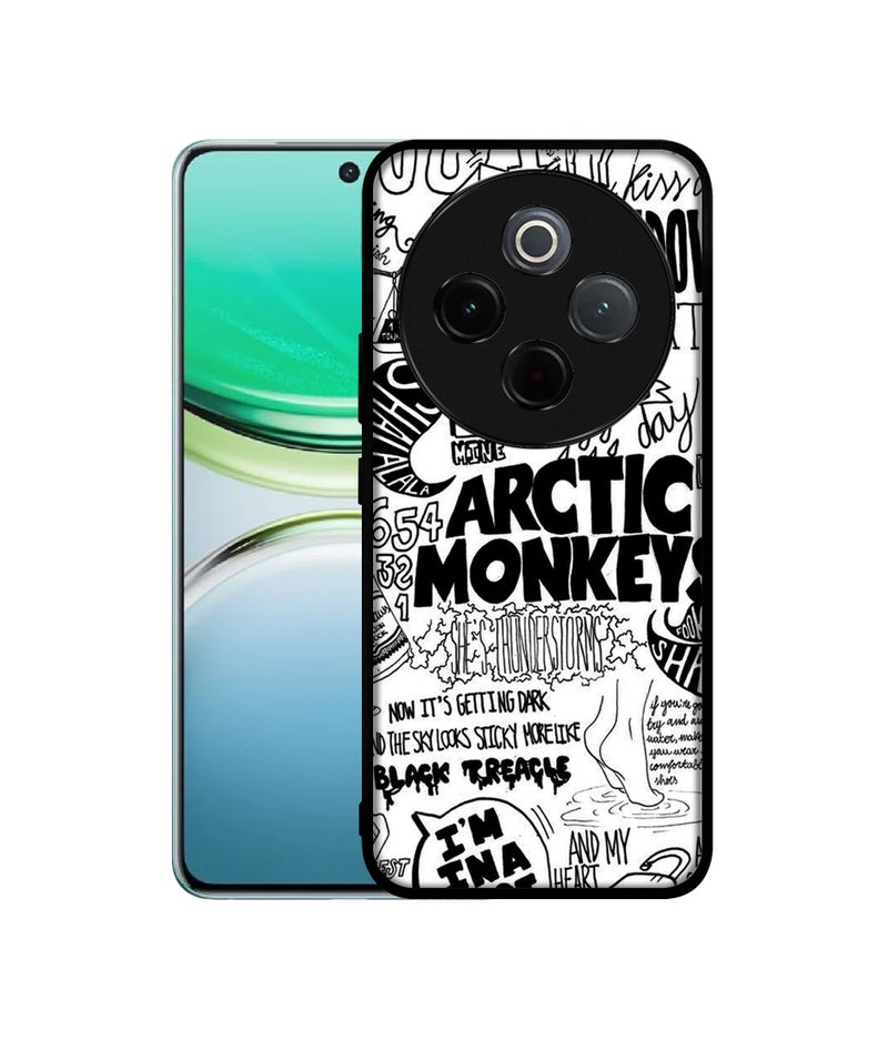 Casotec Arctic Monkeys Pattern Design Premium 2D Printed Metal Back Case Cover for Vivo T4 5G / Y300 Pro 5G / Y300 Pro Plus 5G / iQOO Z10 5G - Image 1