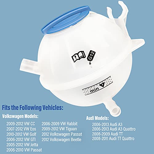 LEIMO KPARTS Radiator Coolant Overflow Reservoir Expansion Recovery Tank for VW Jetta Golf Volkswagen Passat Beetle Audi A3 Replaces# 1k0121407a - Image 5