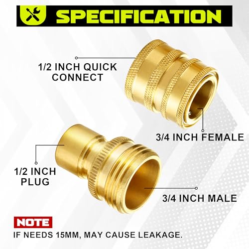 M MINGLE Ultimate Pressure Washer Adapter Set, Quick Disconnect Kit, M22 Swivel to 3/8 Inch Quick Connect, 3/4 Inch to Quick Release, 8-Pack - Image 4