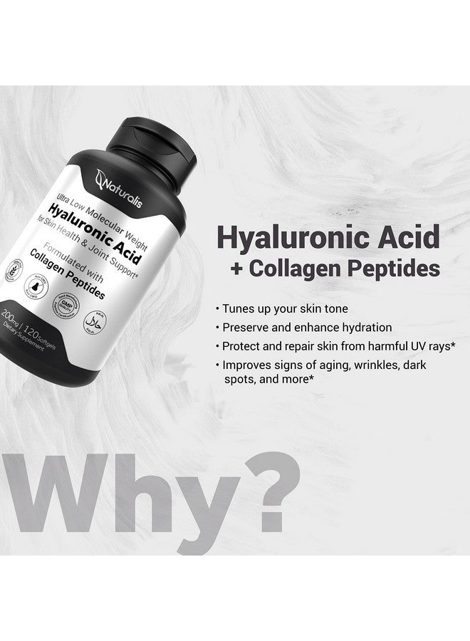 Naturalis Hyaluronic Acid 200Mg 10X Better Absorption Ultra Low Molecular Weight With Collagen Biotin Selenium & Vitamin E ; Hair Skin Nails & Joint Supplements ; 120 Softgels - Image 5