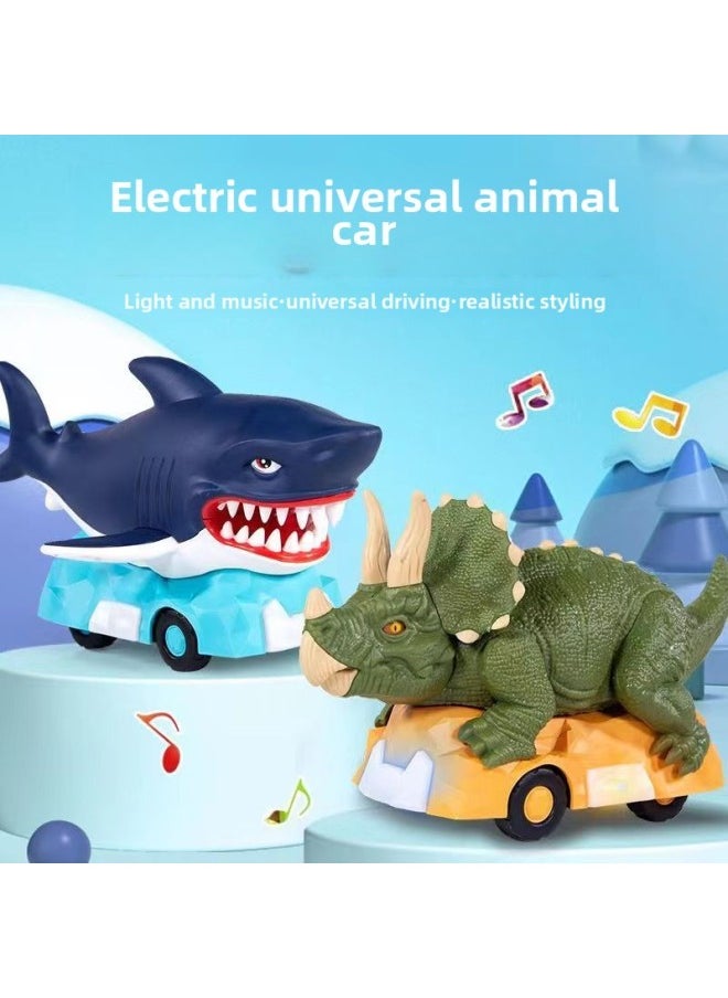 Children's Electric Dinosaur Wanxiang Walking Shark Tyrannosaurus Rex Triceratops Unicorn Dolphin Simulation Cartoon Small Animals-Color:Tyrannosaurus Rex-Specifications:23.00 × 8.00 × 11.00 Cm  - Image 3