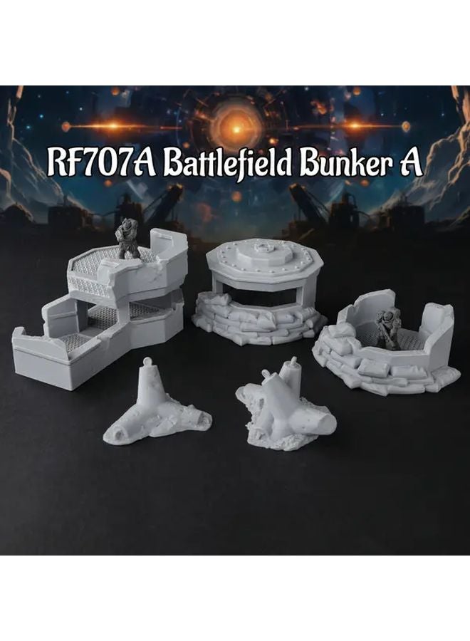 RF707A ملجأ ميدان المعركة مجموعة تضاريس آر بي جيية مع 9 قطع من نماذج المناظر الطبيعية المرسومة يدويًا - Image 1