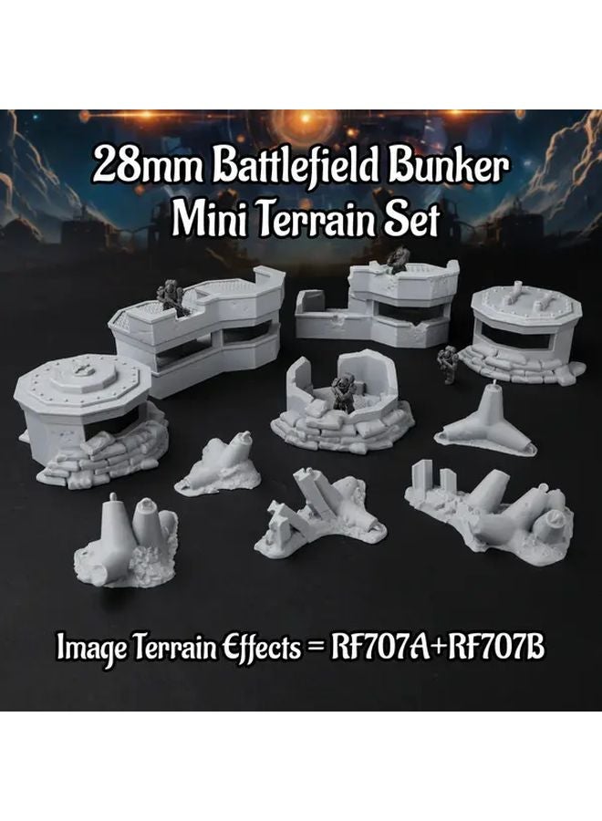 RF707A ملجأ ميدان المعركة مجموعة تضاريس آر بي جيية مع 9 قطع من نماذج المناظر الطبيعية المرسومة يدويًا - Image 2