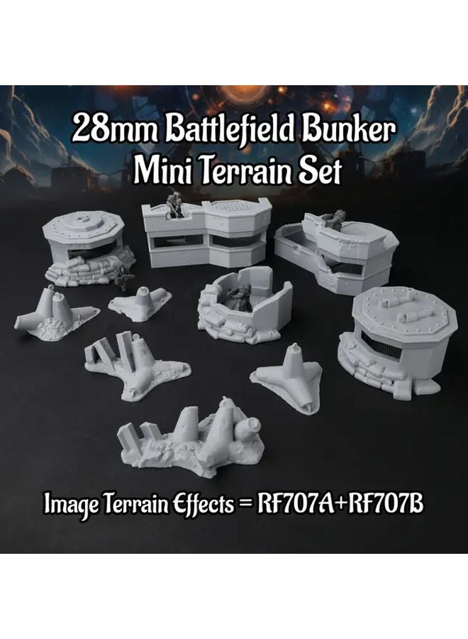 RF707A ملجأ ميدان المعركة مجموعة تضاريس آر بي جيية مع 9 قطع من نماذج المناظر الطبيعية المرسومة يدويًا - Image 4