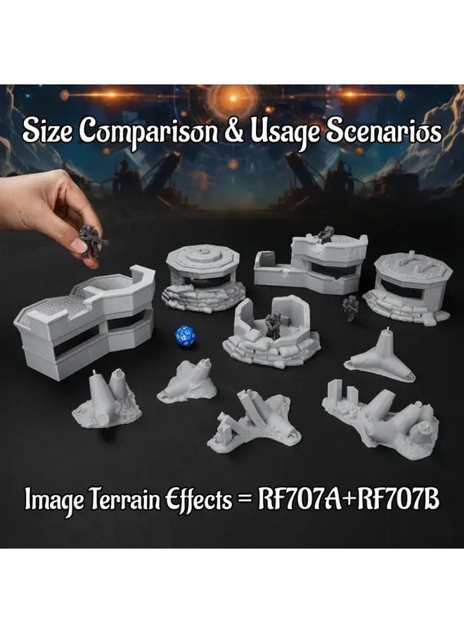 RF707A ملجأ ميدان المعركة مجموعة تضاريس آر بي جيية مع 9 قطع من نماذج المناظر الطبيعية المرسومة يدويًا - Image 3