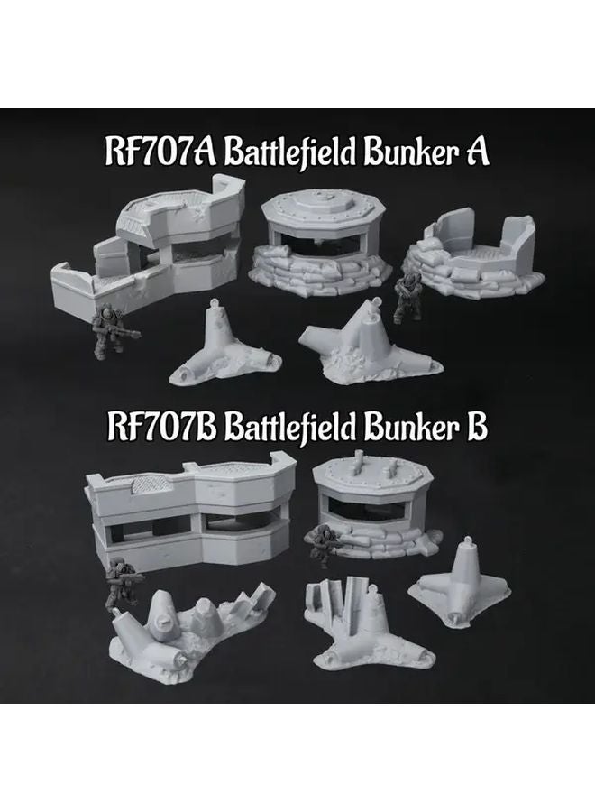 RF707A ملجأ ميدان المعركة مجموعة تضاريس آر بي جيية مع 9 قطع من نماذج المناظر الطبيعية المرسومة يدويًا - Image 5