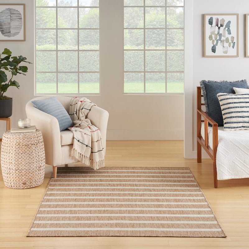 Nourison Home Positano Beige Ivory 5' x 7' Area Rug - Easy Clean, Non Shedding, Bed Room, Living Room, Dining Room, Kitchen (5' x 7') - Image 2