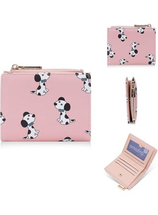 Amazing IGB Women's Slim Faux Leather Wallet with Card Slots and Zipper Coin Pocket DW8bfa, 12 x 9 cm, Pink