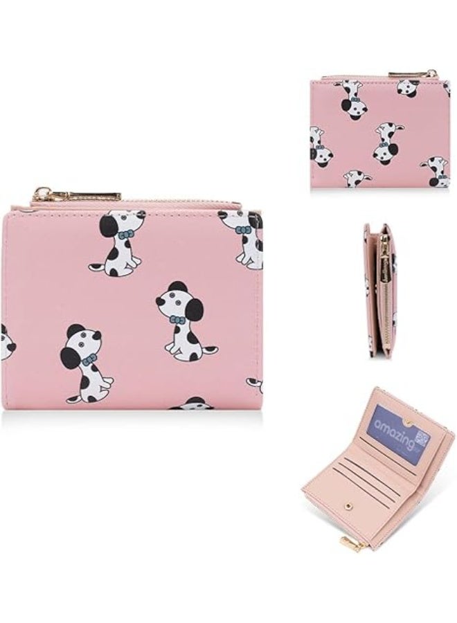 amazing.EGP Amazing IGB Women's Slim Faux Leather Wallet with Card Slots and Zipper Coin Pocket DW8bfa, 12 x 9 cm, Pink - Image 1