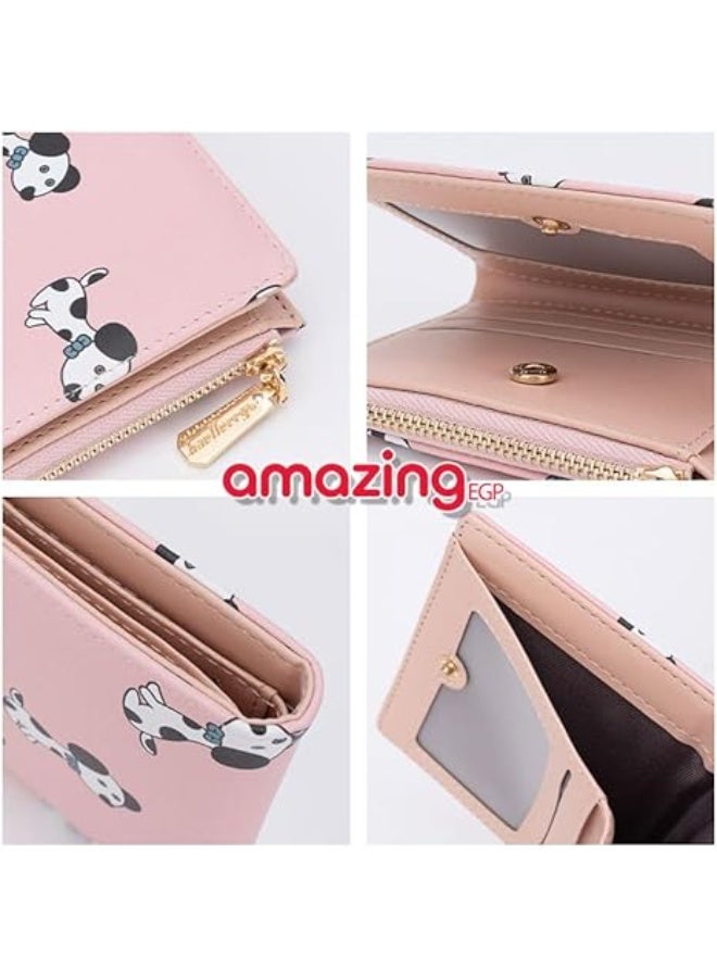 amazing.EGP Amazing IGB Women's Slim Faux Leather Wallet with Card Slots and Zipper Coin Pocket DW8bfa, 12 x 9 cm, Pink - Image 3