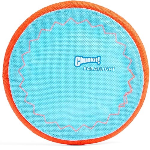 Chuckit Paraflight Flying Disc Dog Toy Water Floating Flyer Durable Nylon Construction with Soft Rubber Edges For Small and Medium Dogs Size Small 675 L x 675 W Pack of 1 - Image 1