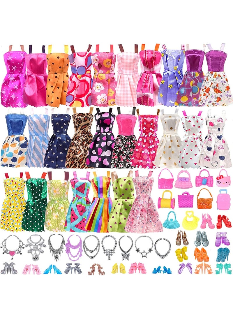 DUNISO 42 Pcs Doll Clothes and Accessories Set,Doll Clothes Outfit,Fashion Design Kit for 11.5Inch Doll, Easy to Put on and Take Off,Gift for Girls - Image 1