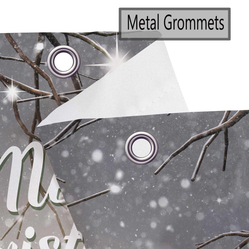 ICTEISOM Christmas Snowman Shower Curtain  Cute Snowman Snowflake Forest Grey Winter Fabric Shower Curtains for Bathroom  Xmas Holiday Gray Bathroom Accessories Decor with Hooks Set 72 x 72 Inches - Image 3