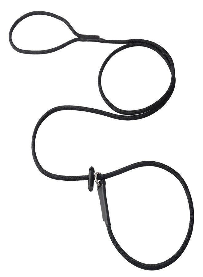 DISCPETSEC Slip Lead Dog Leash for Small & Medium Dogs, 1/4” x 6ft Sturdy Nylon Rope with Spring-Loaded Adjustable Stopper, Easy On/Off Training & Walking Slip Leash(Black, 6ft*1/4") - Image 1