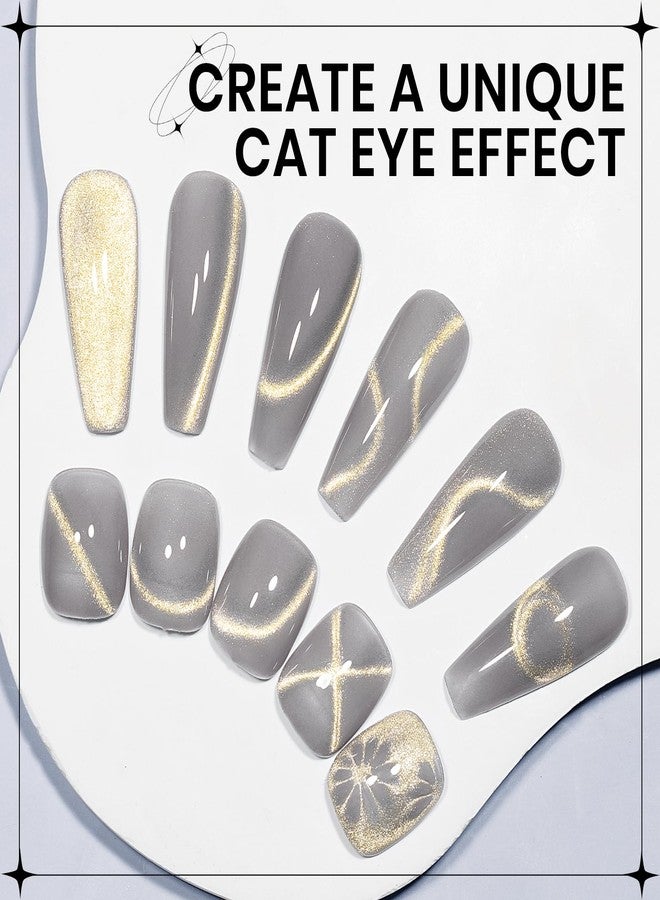 SUPWEE Cat Eye Gel Nail Polish, Glitter Cateye Gel Polish Magnetic Shimmer Gel Polish Holographic Cat Eye Effect with Magnet Soak Off U V Gel Salon DIY at Home, 0.5 OZ - Image 3