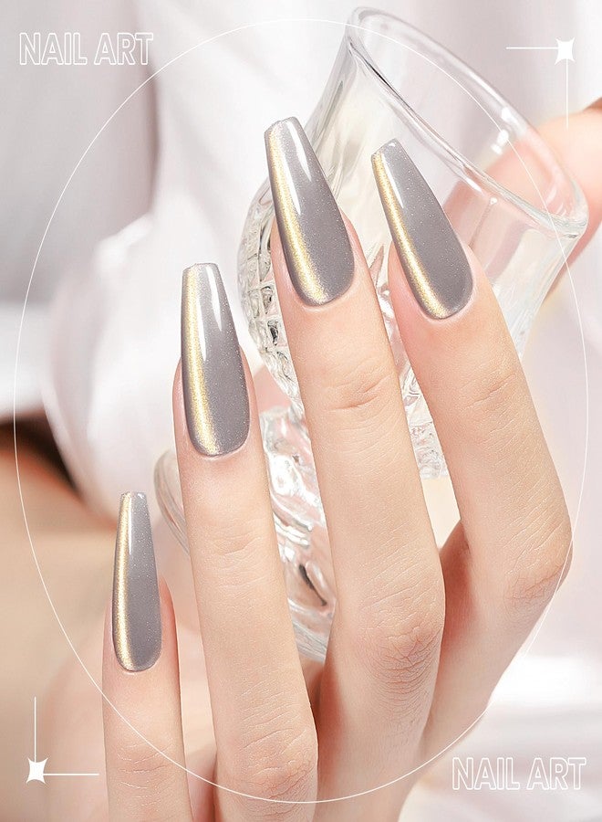 SUPWEE Cat Eye Gel Nail Polish, Glitter Cateye Gel Polish Magnetic Shimmer Gel Polish Holographic Cat Eye Effect with Magnet Soak Off U V Gel Salon DIY at Home, 0.5 OZ - Image 2