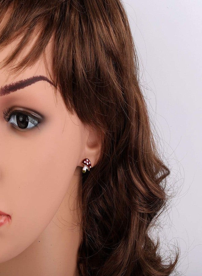 YACQ أقراط YACQ النسائية على شكل فطر مضادة للحساسية - مجوهرات ربيعية لعيد الفصح للنساء والصديقات والزوجات - Image 3