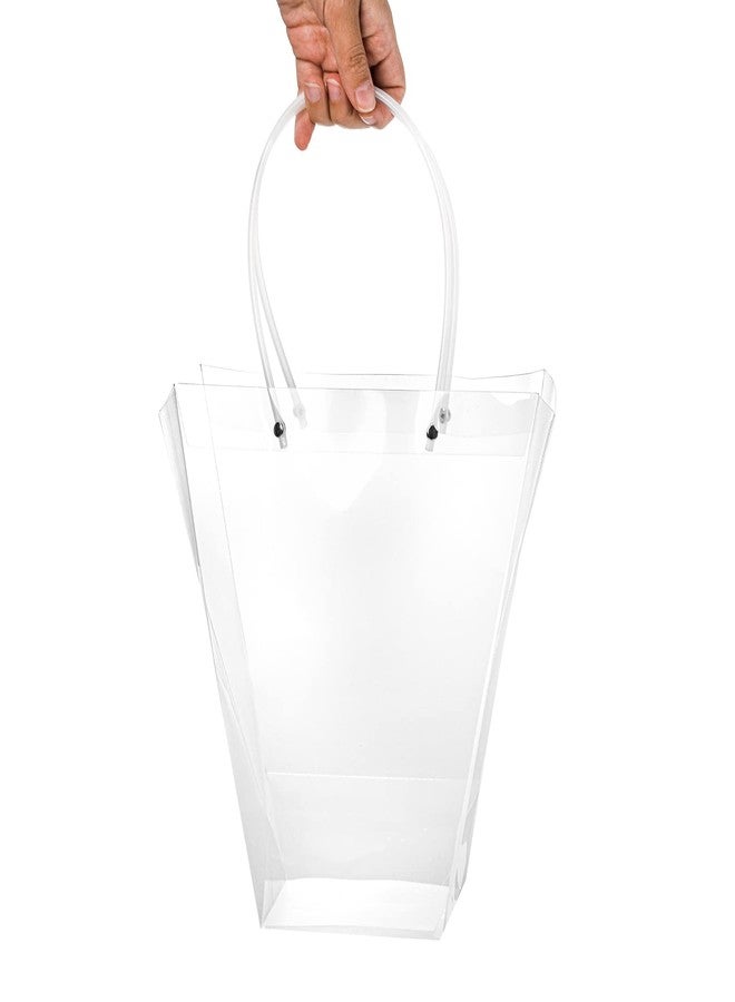 SOUJOY 10 Pack Clear Flower Bouquet Bags, Gift Bags with Long Handles, Party Floral Packing Wrap Bag for Valentine Day, Birthdays, Mother's Day, Father’s Day, Wedding, Anniversary, Housewarming - Image 5