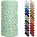 NOANTA Sage Macrame Cord 3mm x 109yards Colored Macrame Rope Cotton Rope Macrame Yarn Colorful Cotton Craft Cord for Wall Hanging Plant Hangers Crafts Knitting - Image 2