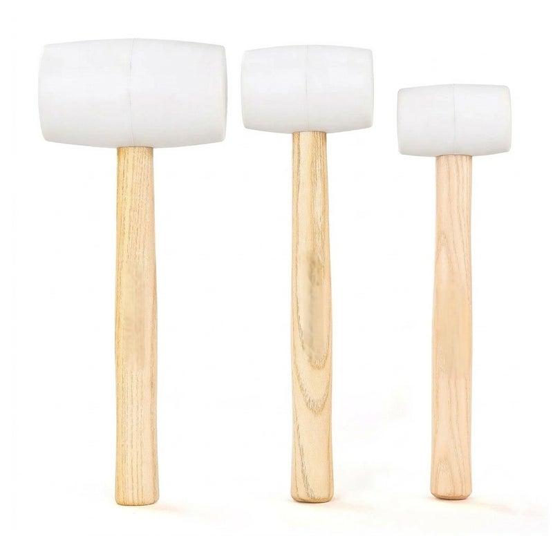 lucus Rubber Mallet with Wooden Handle Hardwood Shaft Rubber Mallet Double-Face Hammer with Soft/Hard Tips | Ideal for woodworking, cabinet and furniture making, auto body and metal fabrication - Image 1