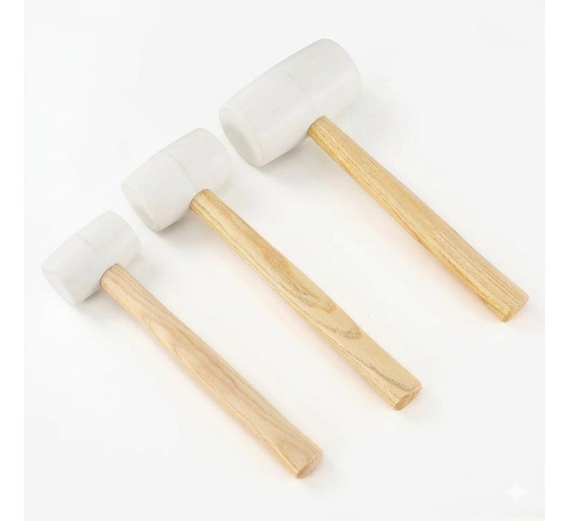lucus Rubber Mallet with Wooden Handle Hardwood Shaft Rubber Mallet Double-Face Hammer with Soft/Hard Tips | Ideal for woodworking, cabinet and furniture making, auto body and metal fabrication - Image 2