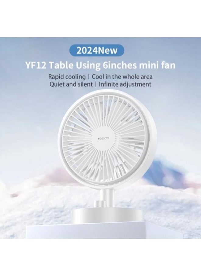 Yesido - Yesido YF12 5W Type-C Charging Desktop Wired Fan - Image 1