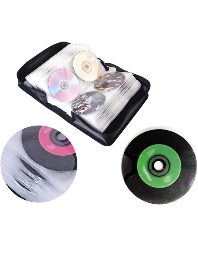 حافظة أقراص مضغوطة، سعة 400 قرص DVD من النايلون، حافظة واقية لحامل أقراص مضغوطة محمولة، حقيبة منظمة لتخزين الأقراص للسيارة والمنزل (المقاس: أسود) - Image 5