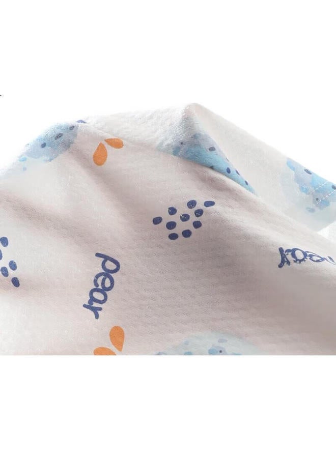 Red Bean Hongdou Children'S Pajamas, Boys And Girls Spring And Summer Thin Pure Cotton Home Wear Set, Long-Sleeve Pants, Air Conditioning Suit, J3269, Light Blue, Size 150 - Image 1