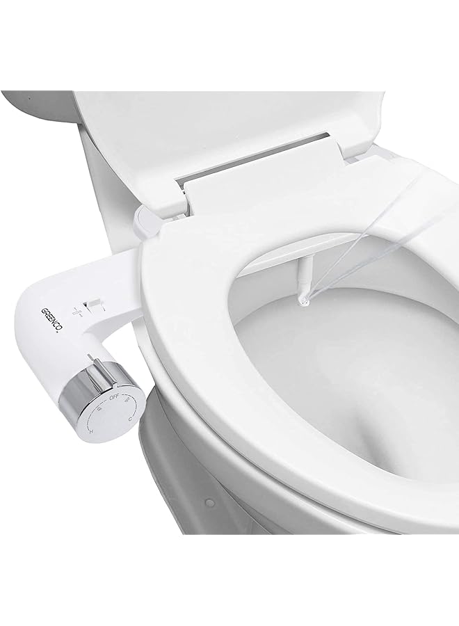Greenco Slim Bidet Attachment Hot, Warm and Cold Water Bidet Sprayer Toilet Seat, Easy-to-Install, Non-Electric, Adjustable Fresh Water Jet, Stainless Steel Flex Hose, Detailed Instructions Included - Image 1