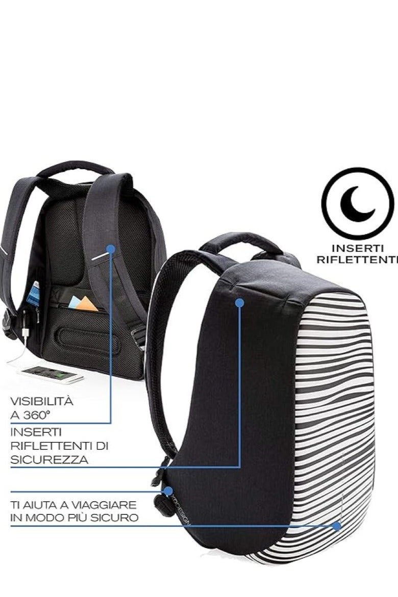 XDDesign Bobby Compact Print Anti-Theft Laptop Backpack w/USB port - Image 3