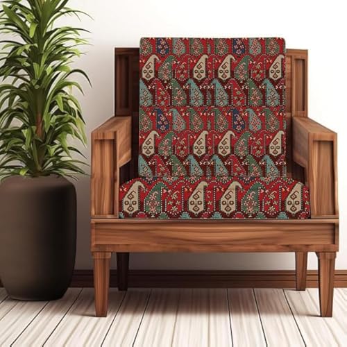 STITCHNEST Polycotton Stretchable Printed Solid Sofa Slipcovers, Wooden Sofa Seat Cover, Sofa Back Cushion Covers (Pack of 4) - Image 1