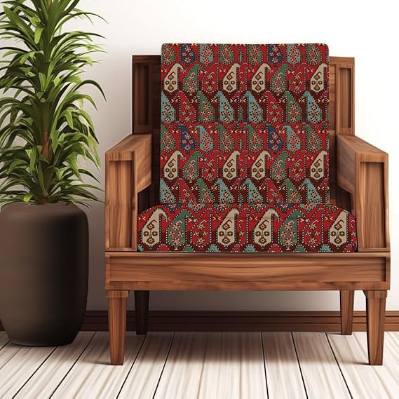 STITCHNEST Polycotton Stretchable Printed Solid Sofa Slipcovers, Wooden Sofa Seat Cover, Sofa Back Cushion Covers (Pack of 4) - Image 2