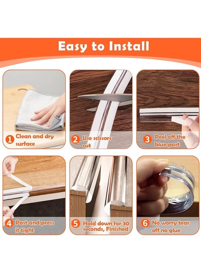 6.5inch Edge Protector Strip Baby Proof Corners and Edges Furniture Corner Protectors Pre-Tape Adhesive Corner Protectors for Furniture Against Sharp Corners Crib Rail Protector - Image 5