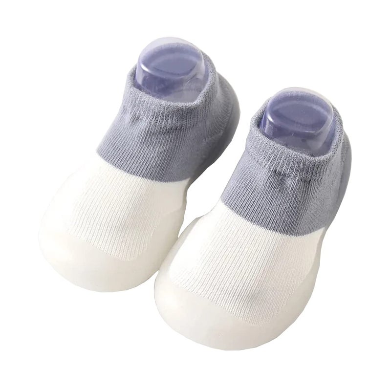 MEZON Baby Socks Shoes Anti Skid Rubber Soft Sole Infant Slippers Cotton Mesh Breathable Lightweight Sock Shoes (Multicolor) - Image 1