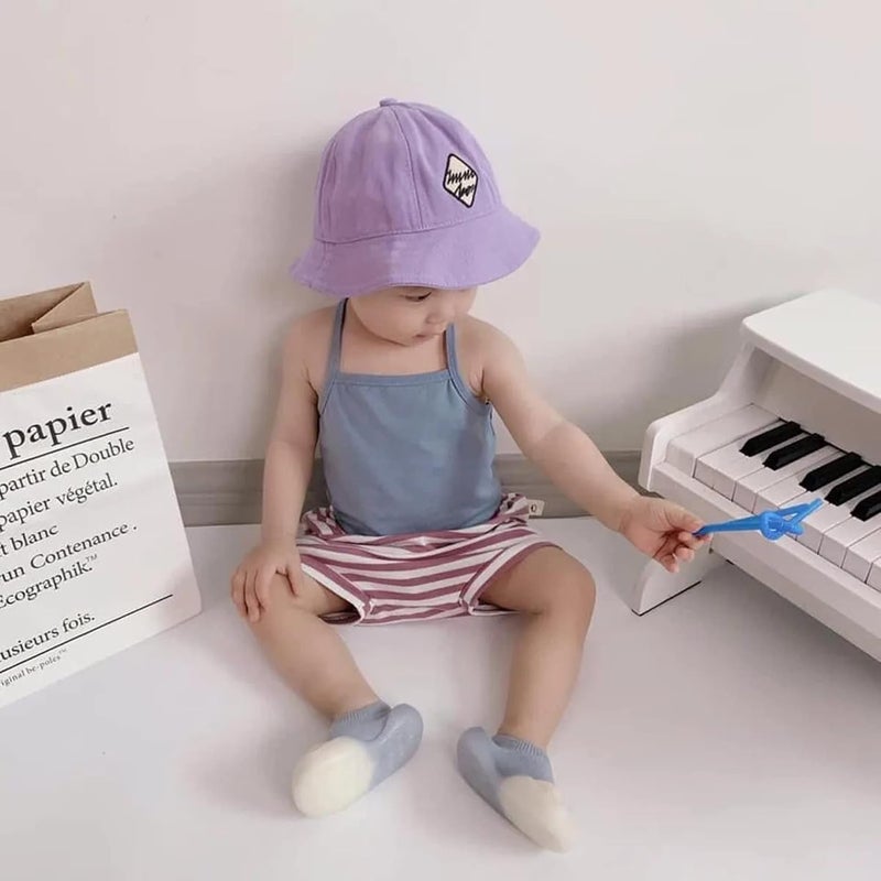 MEZON Baby Socks Shoes Anti Skid Rubber Soft Sole Infant Slippers Cotton Mesh Breathable Lightweight Sock Shoes (Multicolor) - Image 3