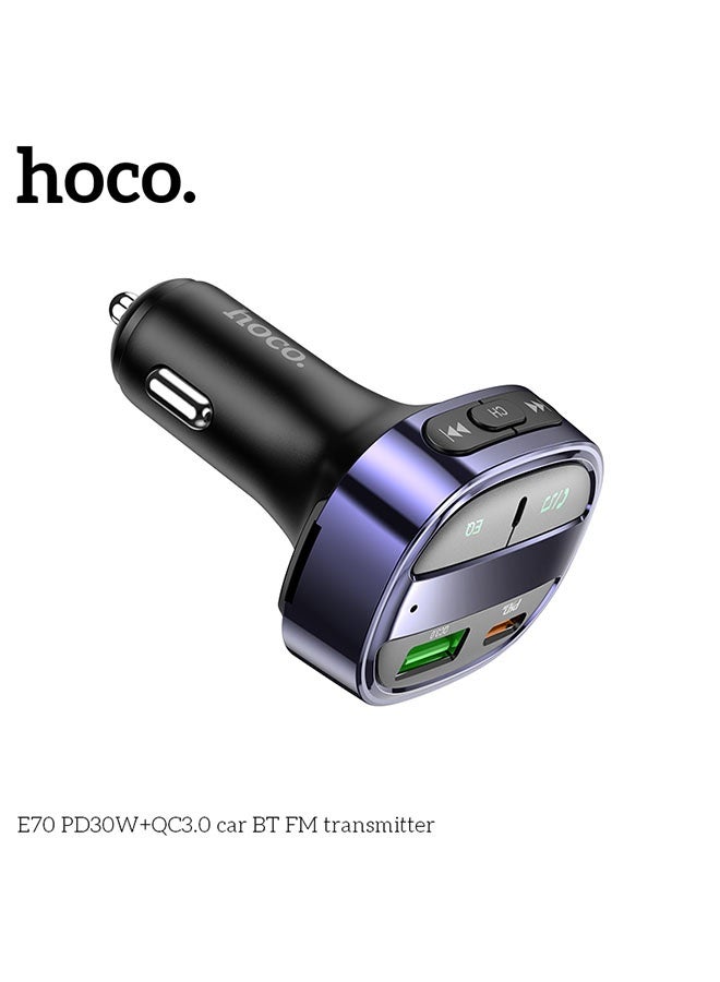 hoco. Car charger E70 PD30W+QC3.0 with wireless FM transmitter - Image 3