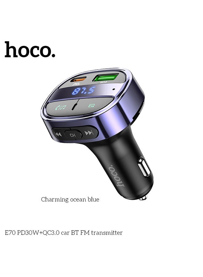 hoco. Car charger E70 PD30W+QC3.0 with wireless FM transmitter - Image 2